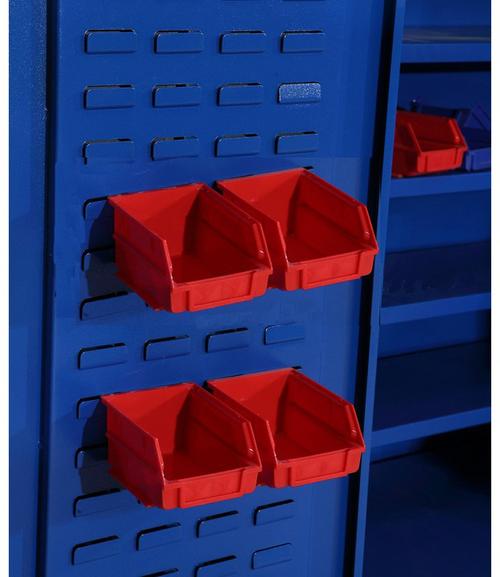 配72个塑料盒置物柜/双开门治具柜/工厂挂板式物料柜生产厂家